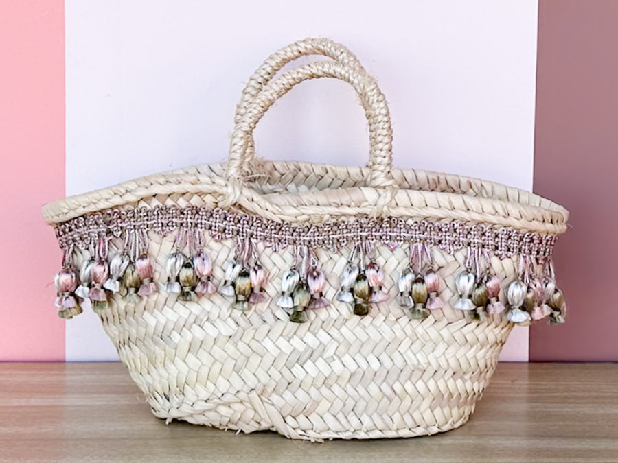 Kips Bay Show House Sarah Bray Bermuda Tote with Vintage Ribbon