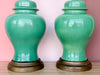 Pair of Jade Green Ginger Jar Lamps