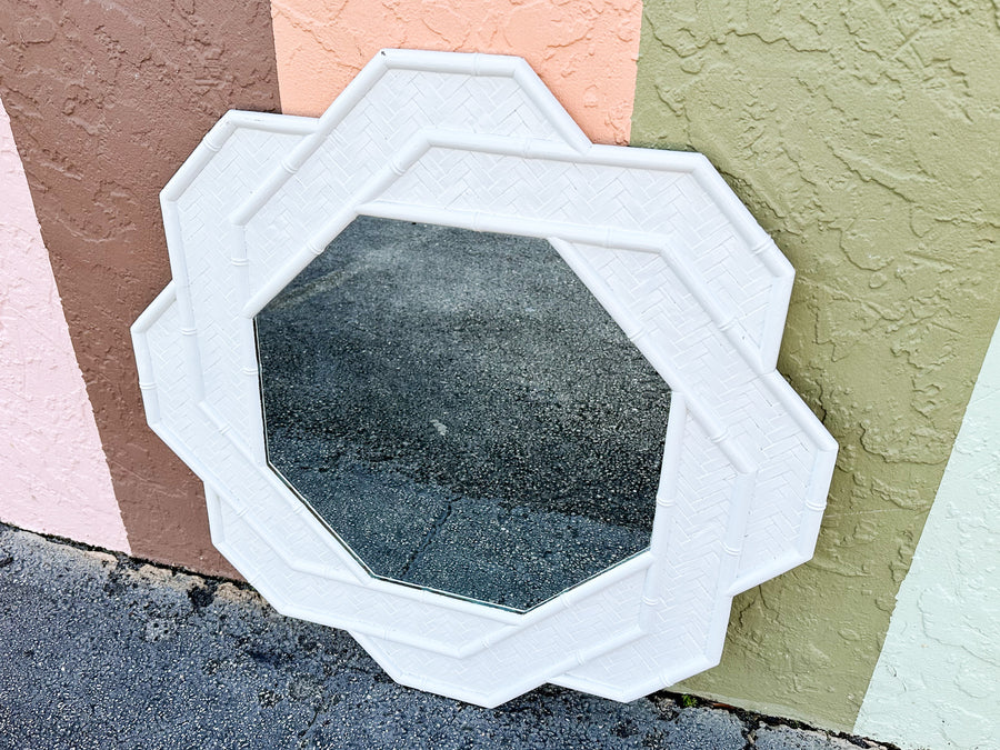 Faux Bamboo Octagon Mirror