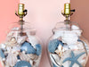 Pair of Ocean Blue Seashell Lamps