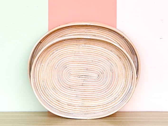 Pair of Pencil Reed Natural Trays