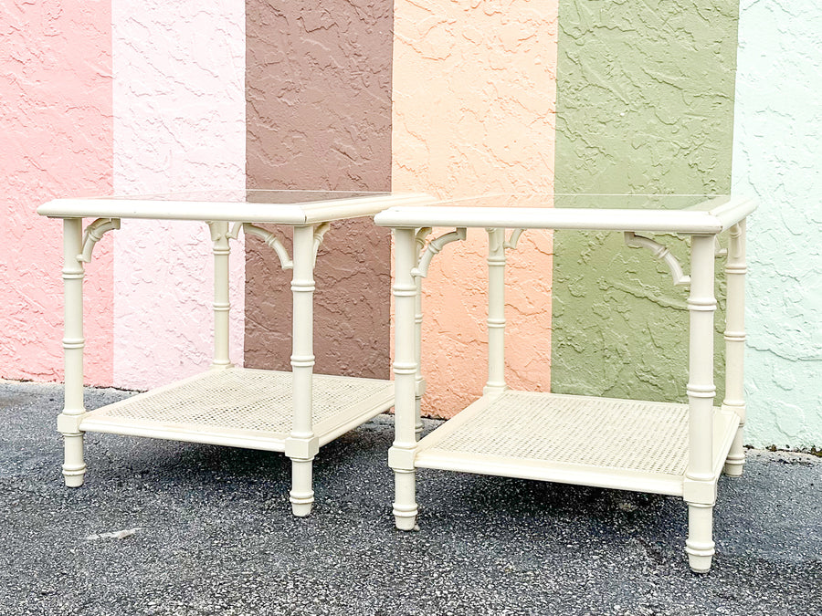 Pair of Faux Bamboo Side Tables