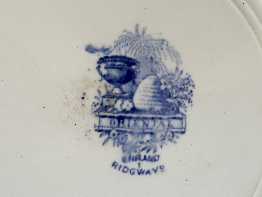 Set of Four Palm Tree and Pagoda Transferware Plates