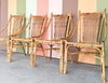 Set of Four Italian Rattan Dining Chairs