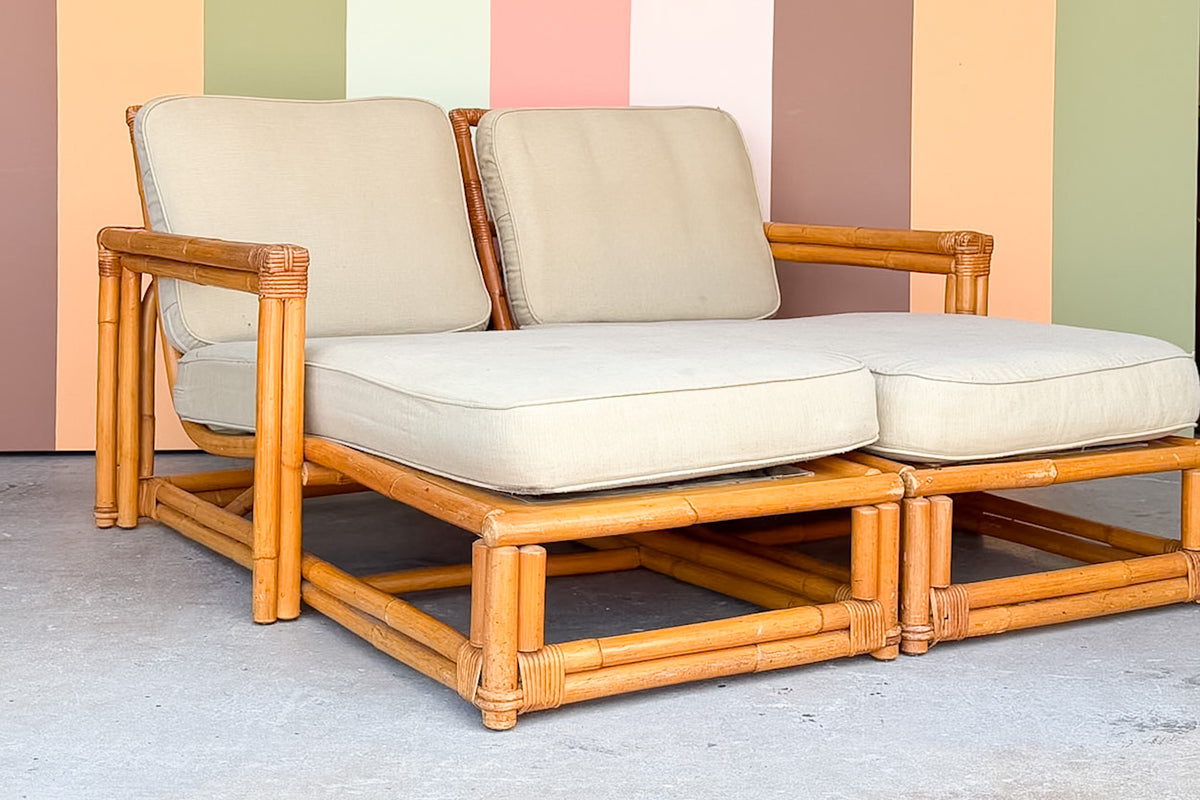 Ficks Reed Two Part Rattan Chaise