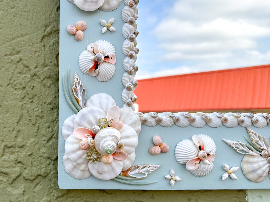 Custom Shell Flower Mirror