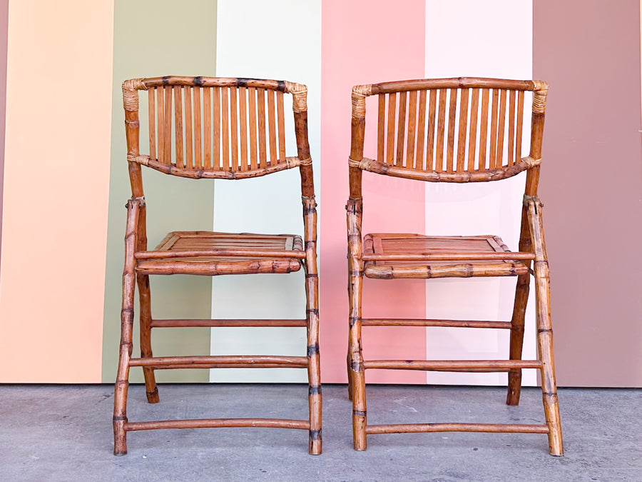 Pair of Bamboo Folding Chairs