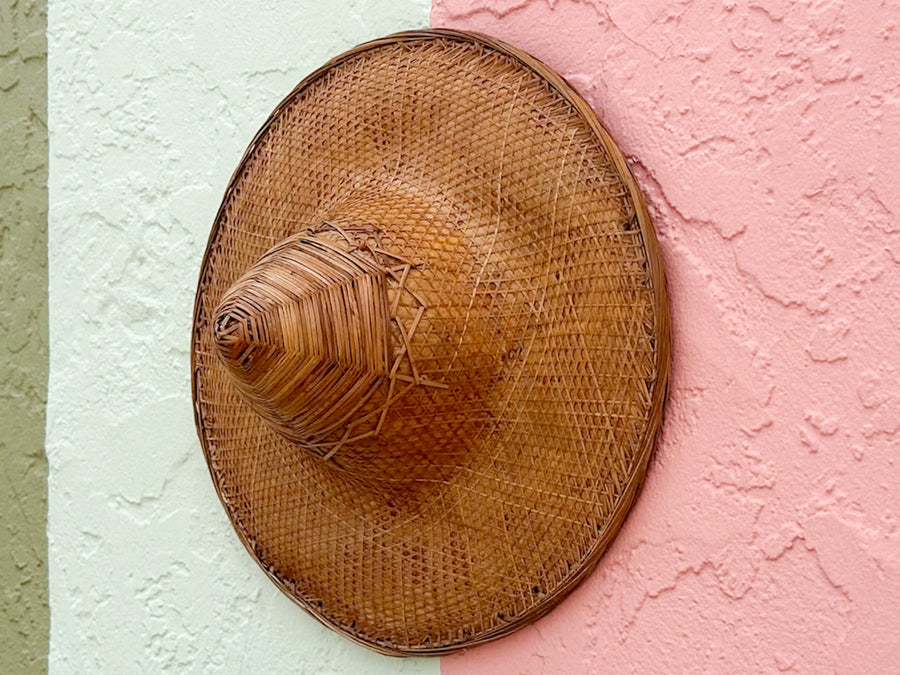 Pair of Cane and Rattan Hats