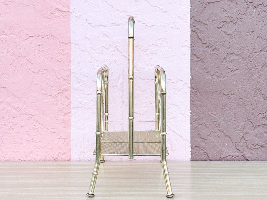 Hollywood Regency Style Metal Magazine Rack
