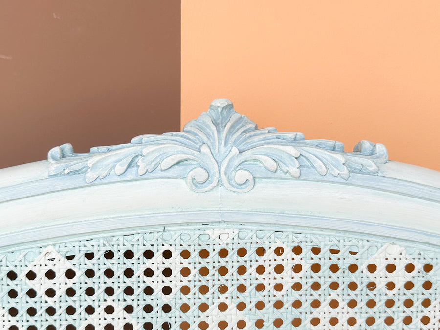 Pair of Painted Cane Spindle Twin Headboards