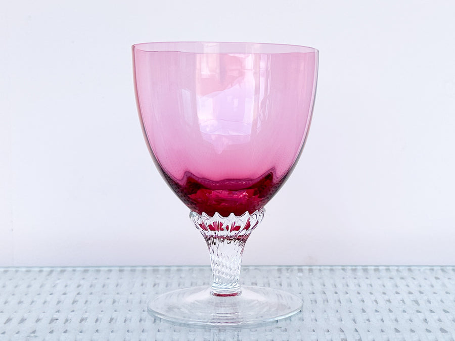 Set of Fourteen Georges Borgfeldt Lisa Cranberry Wine Glassware