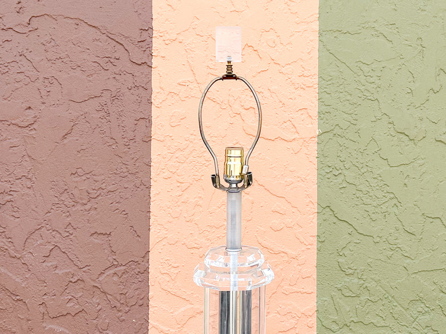 Karl Springer Style Lucite Table Lamp