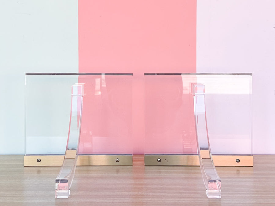 Pair of Lucite Wall Shelves