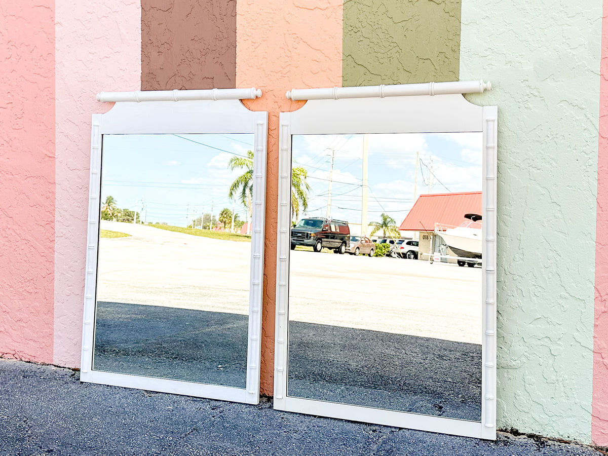 Pair of Faux Bamboo Mirrors
