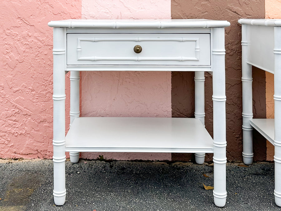 Pair of Faux Bamboo Nightstands