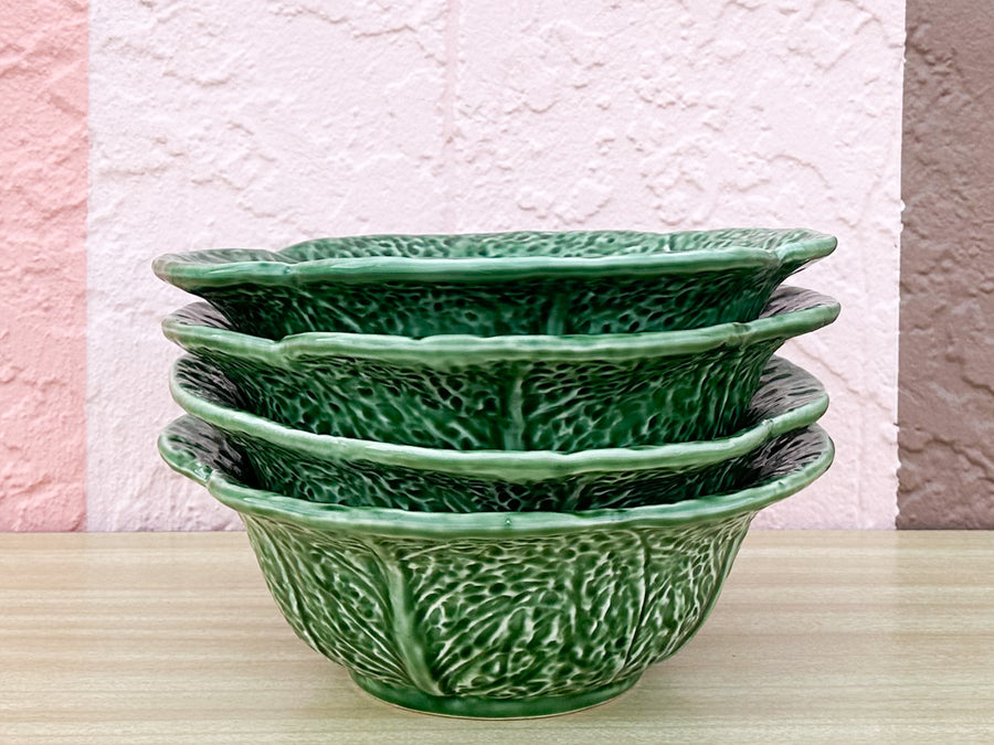 Set of Four Olfaire of Portugal Cabbageware Serving Bowls