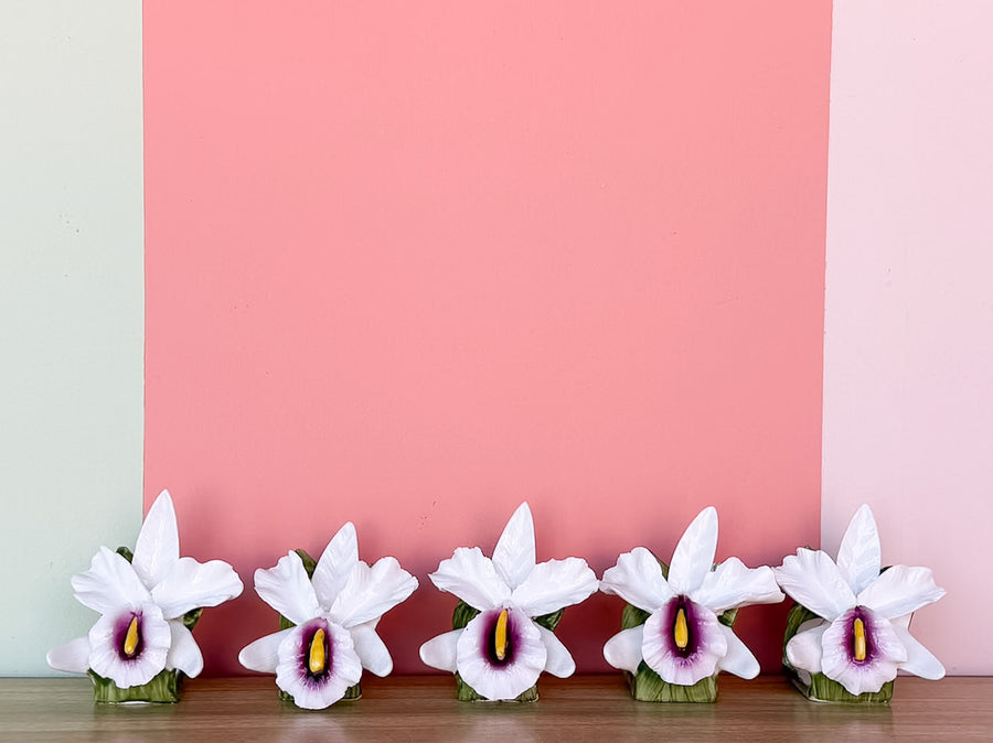 Set of Ten Orchid Napkin Rings