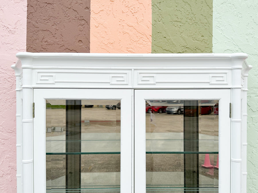 Newly Painted Faux Bamboo Greek Key Century Cabinet