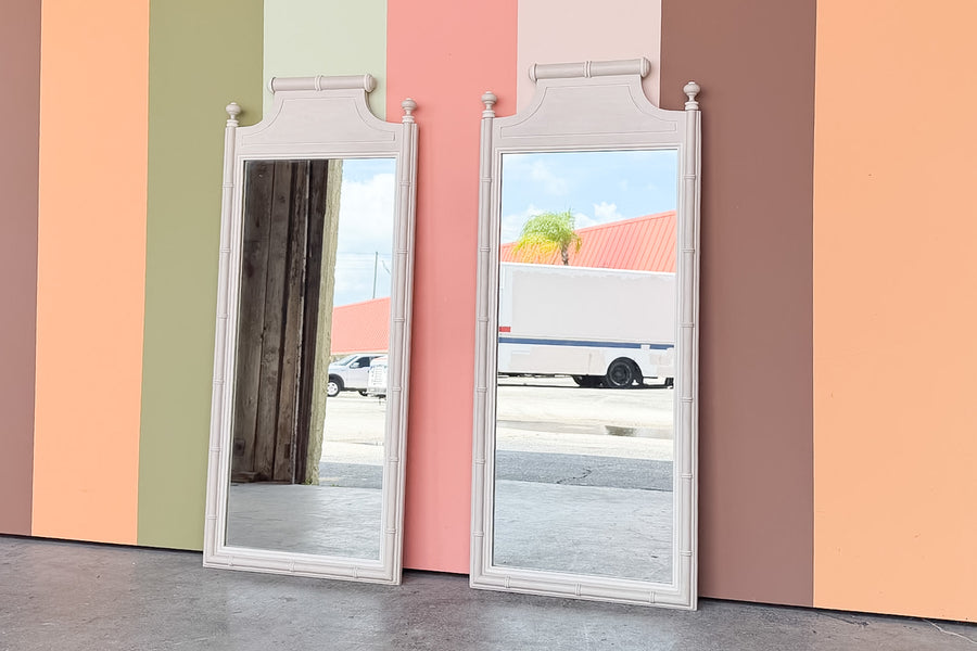 Pair of Faux Bamboo Pagoda Mirrors