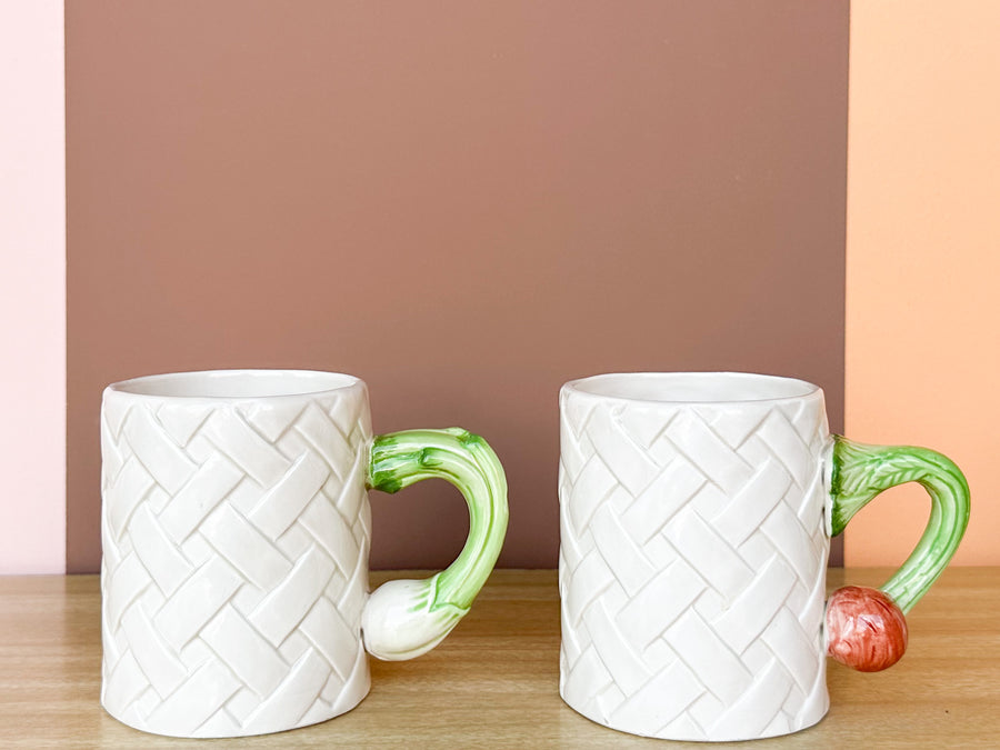 Set of Four Fitz and Floyd Veggie Mugs