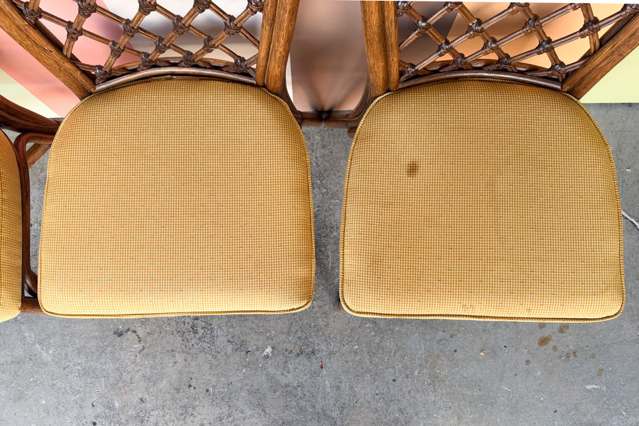 Lattice Rattan Game Table Set