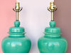 Pair of Jade Green Ginger Jar Lamps