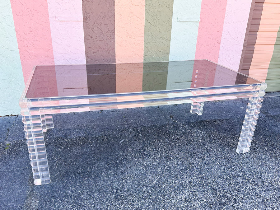 Fab Glam Lucite Stacked Dining Table