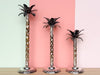 Set of Three Silver Palm Tree Candle Holders
