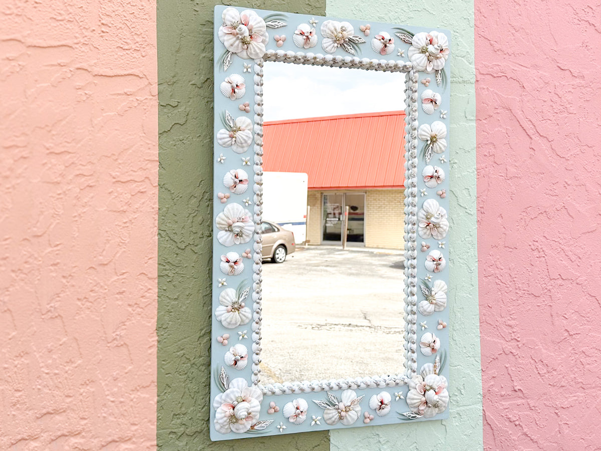 Custom Shell Flower Mirror