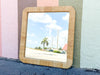 Large Rattan Wrapped Mirror