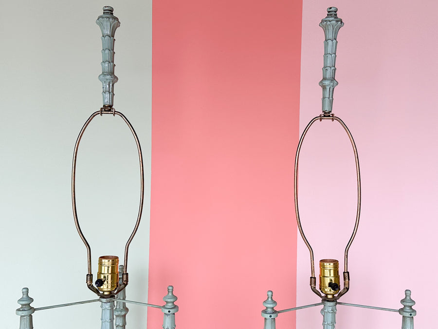 Pair of Huge Quin Yin Chinoiserie Lamps