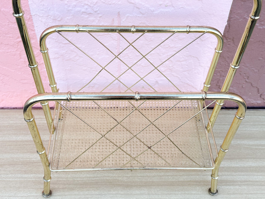 Hollywood Regency Style Metal Magazine Rack