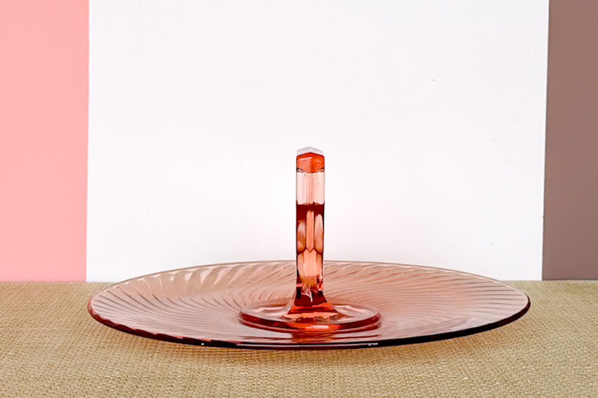 Pink Depression Glass Appetizer Dish