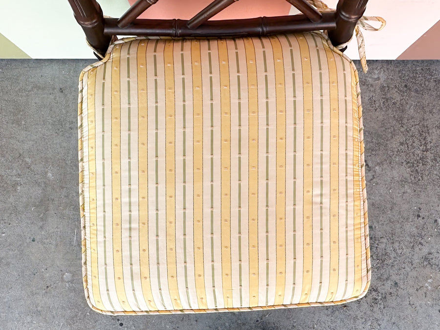 Chippendale Faux Bamboo and Cane Side Chair