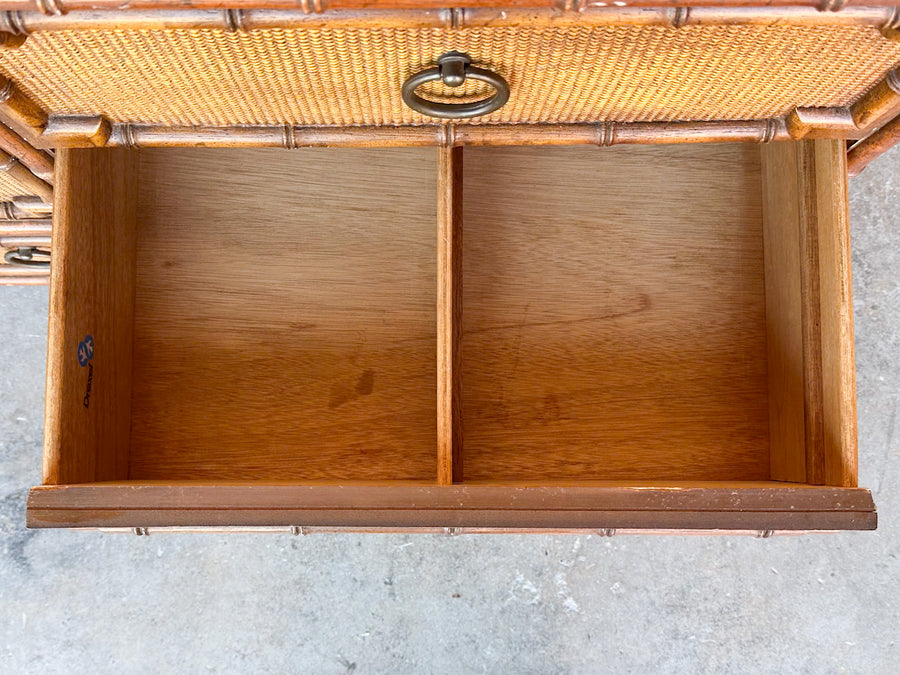 Handsome Drexel Faux Bamboo Credenza