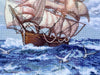 Ship Needlepoint Framed Art