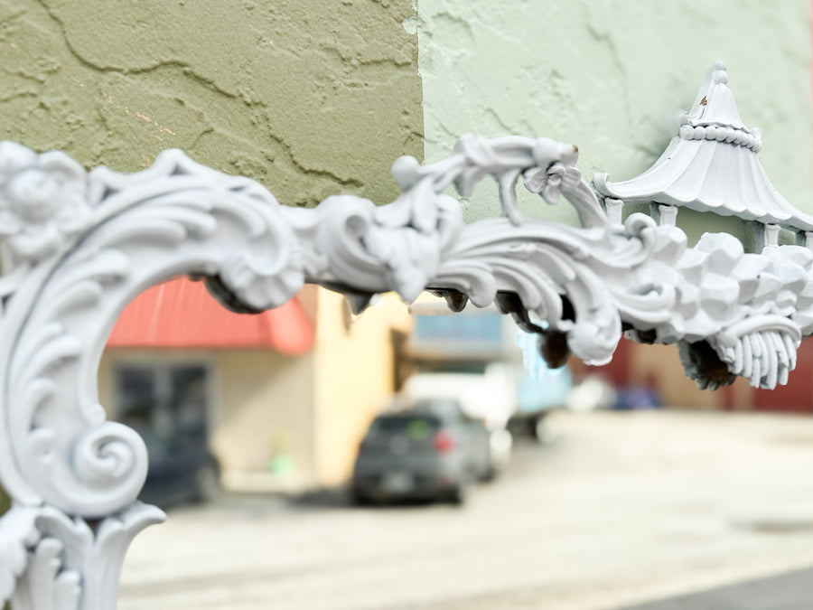 Pretty Painted Pagoda Mirror
