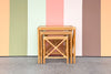 Trio of Chippendale Rattan Nesting Tables