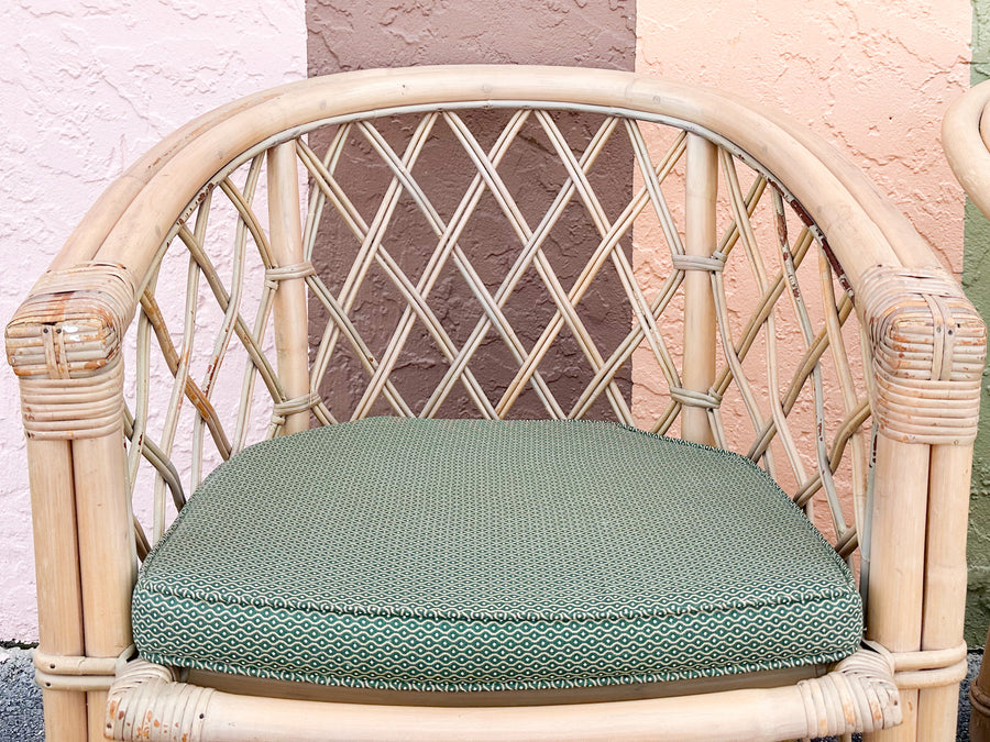 Pair of Ficks Reed Rattan Barrel Chairs