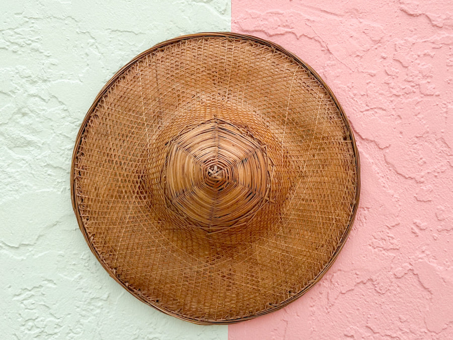 Pair of Cane and Rattan Hats