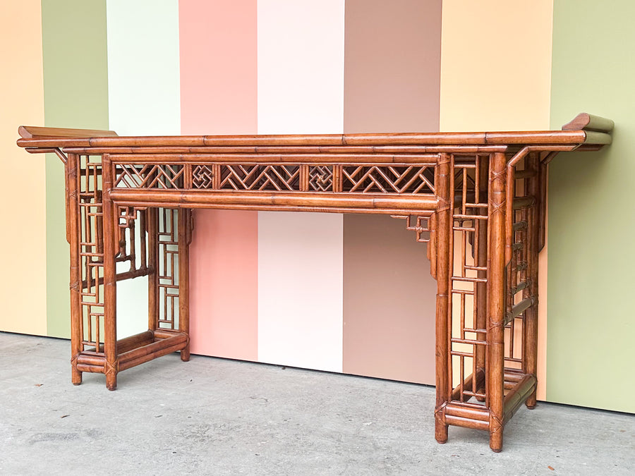 West Indies Style Rattan Console