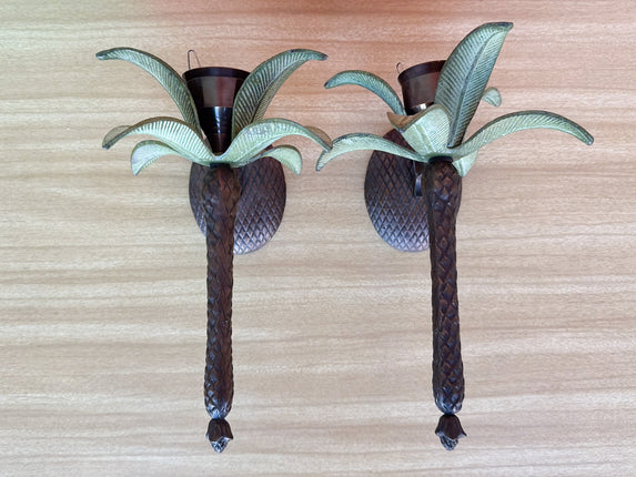 Pair of Palm Tree Wall Sconces