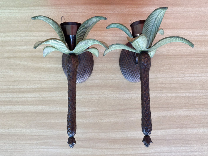 Pair of Palm Tree Wall Sconces