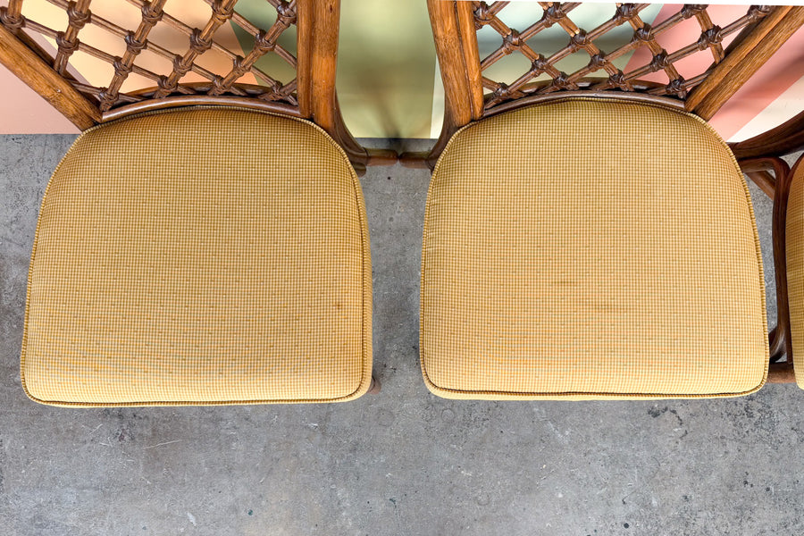 Lattice Rattan Game Table Set