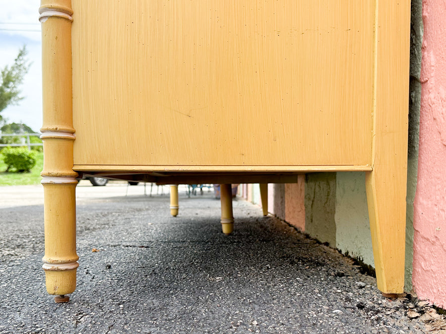 Thomasville Yellow Faux Bamboo Dresser