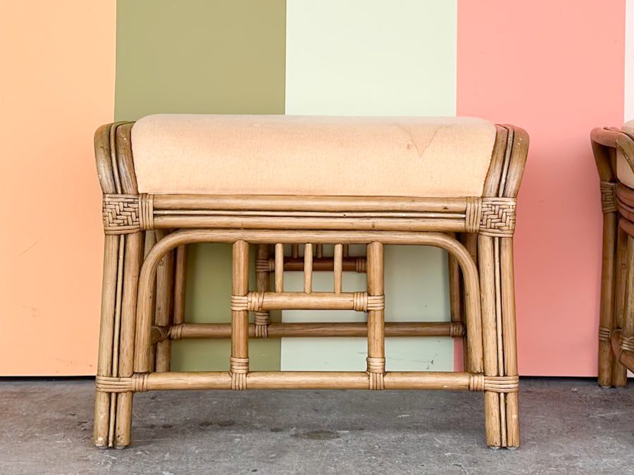 Pair of Rattan Ottomans