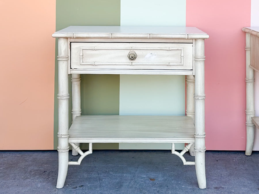 Pair of Thomasville Faux Bamboo Nightstands