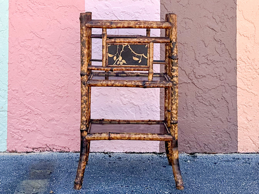 Large Tortoiseshell Rattan Magazine Rack