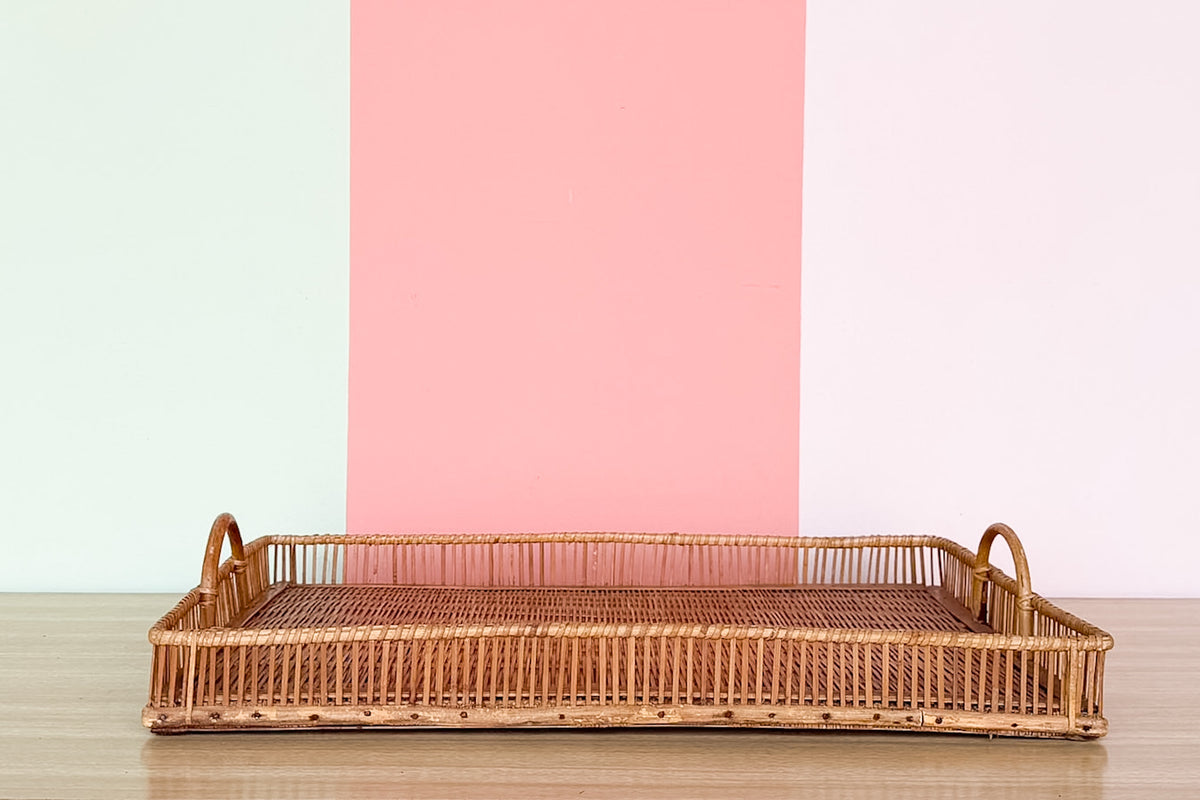 Pair of Woven Rattan Trays