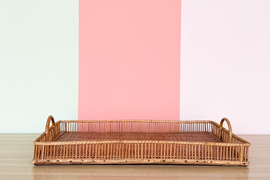 Pair of Woven Rattan Trays